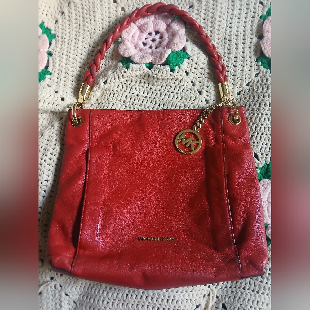Michael Kors Red Leather Bag